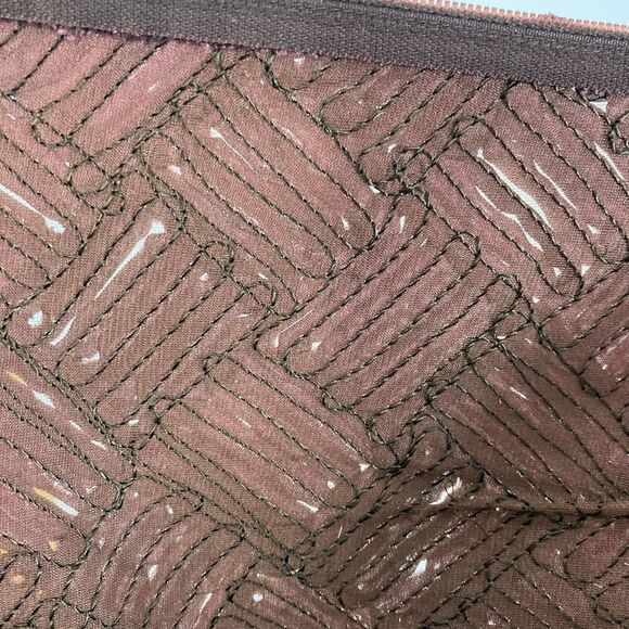 Ruth Chagnon L Maroon Dress Midi Belt Soutache 70s VTG Modest A-Line Cottagecore - Picture 9 of 12